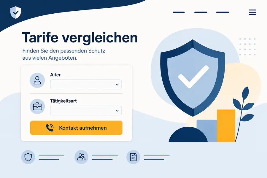 Neutrales Beispiel eines Tarifvergleichs mit wenigen Tätigkeitsangaben